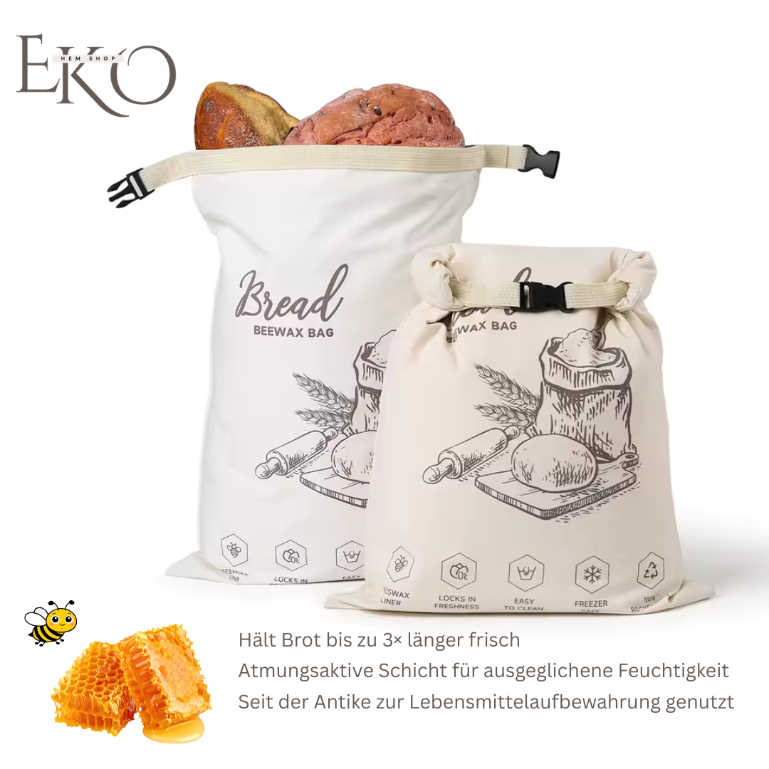 Bio-Bienenwachs-Brotbeutel – 100 % Baumwolle