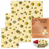 Bienenwachs Frischhaltefolie™ – Wiederverwendbar (3 Stück)