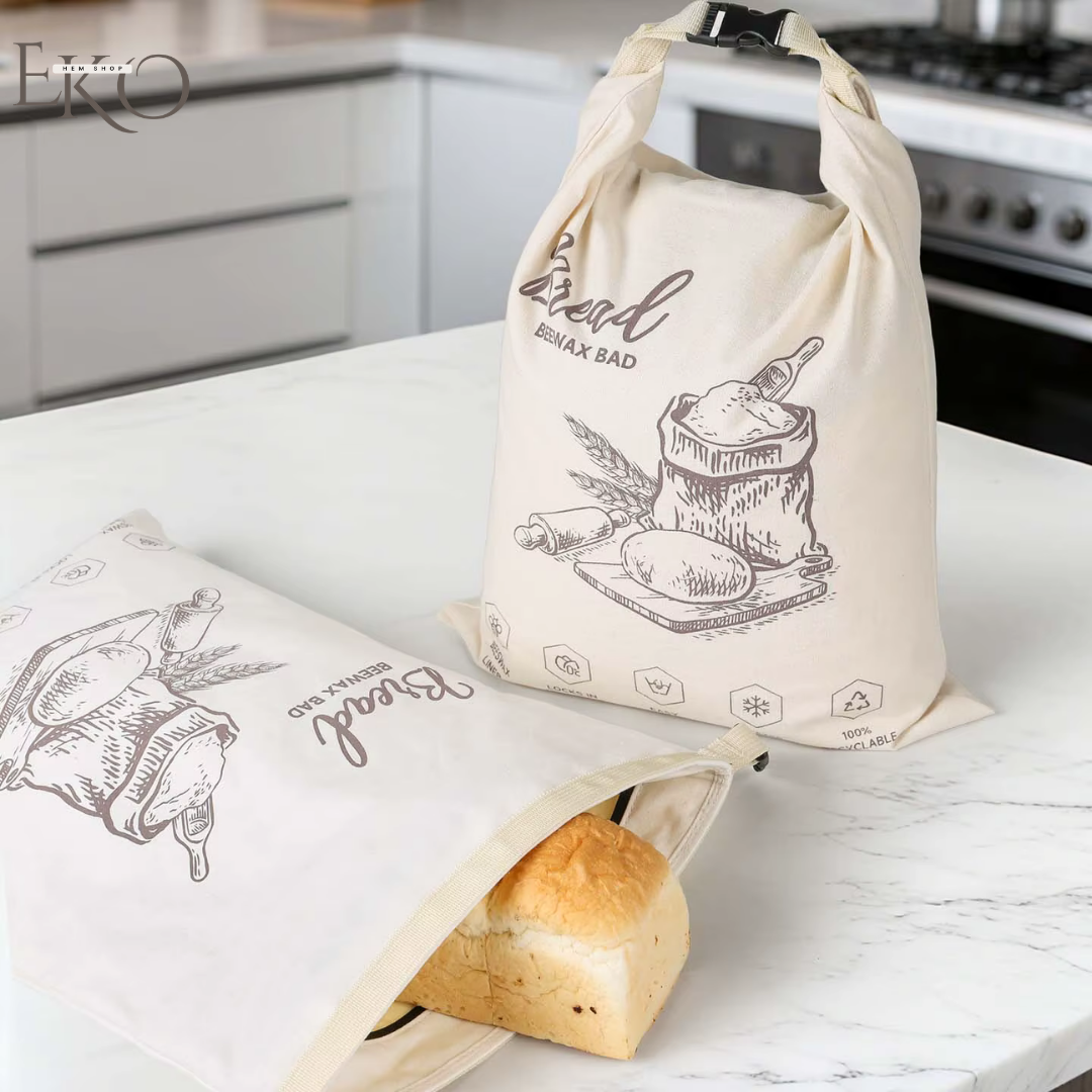 Bio-Bienenwachs-Brotbeutel – 100 % Baumwolle