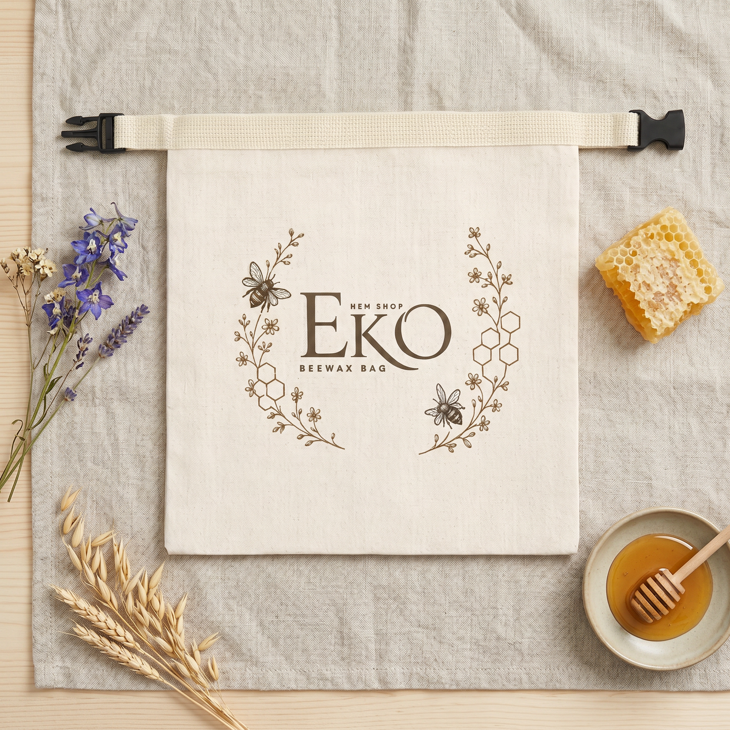 Bio-Bienenwachs-Brotbeutel – 100 % Baumwolle
