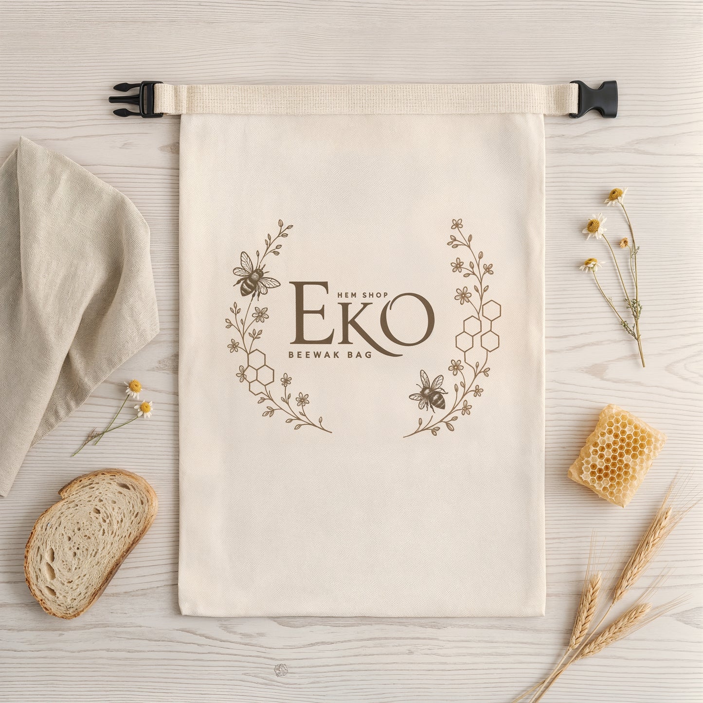 Bio-Bienenwachs-Brotbeutel – 100 % Baumwolle
